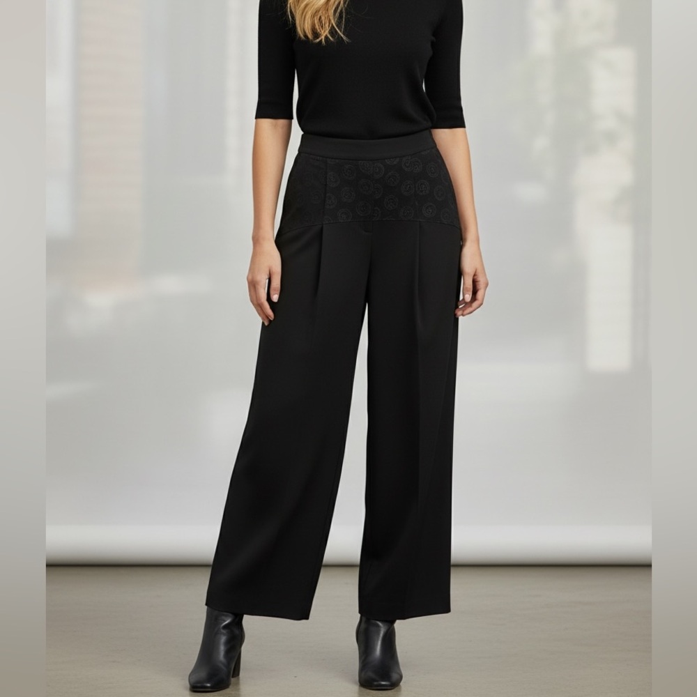 Jules Leopold Navy Pull On Soft Lightweight Trousers w Stretch New Without Tag